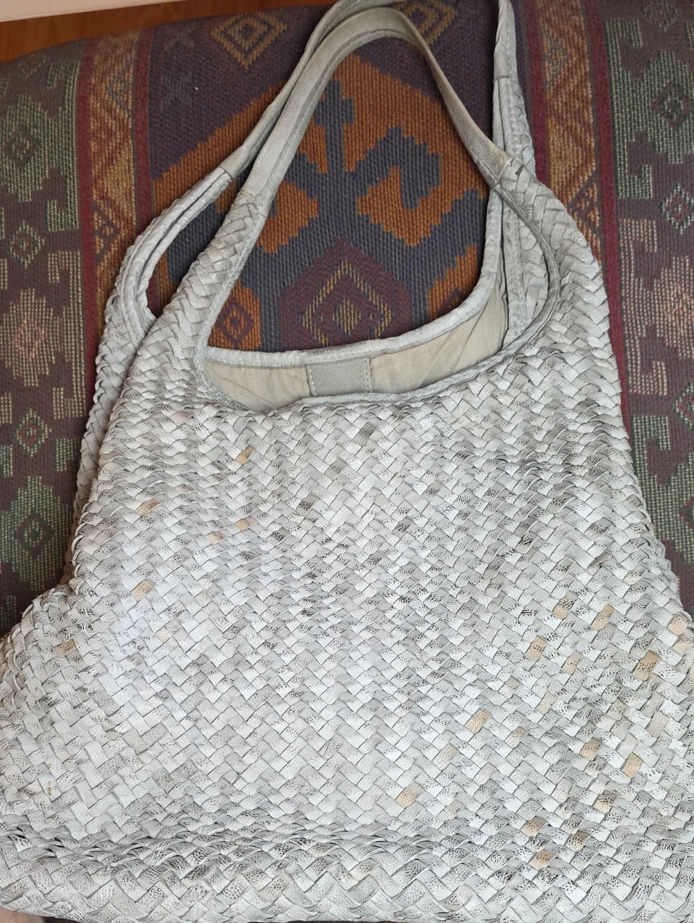 Vintage Boutique of Leathers Canada Distressed Woven Leather Hobo Bag